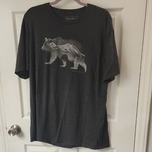Eddie Bauer Men's Charcoal Bear Print Tee